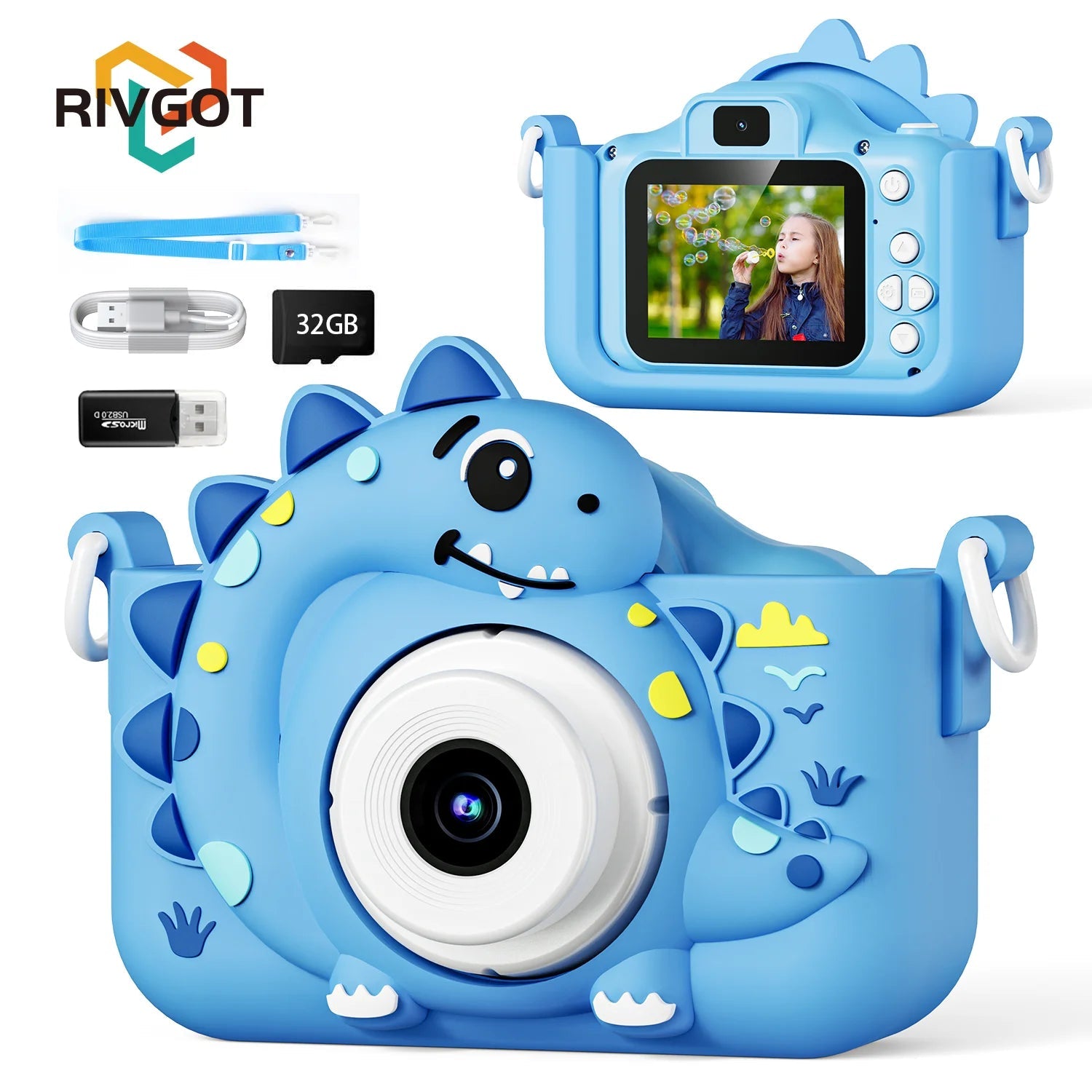 Kids 1080P HD Dinosaur Digital Camera – 32GB Storage & Fun Selfie Toy - trendbuzzer