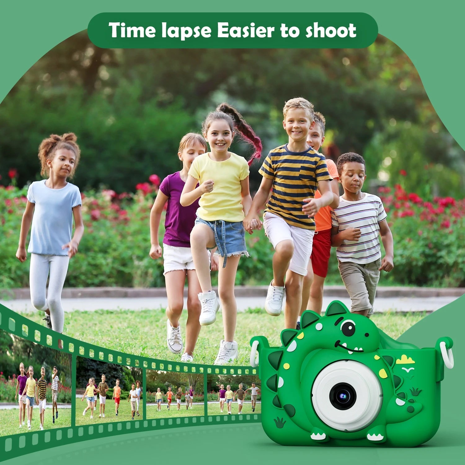 Kids 1080P HD Dinosaur Digital Camera – 32GB Storage & Fun Selfie Toy - trendbuzzer