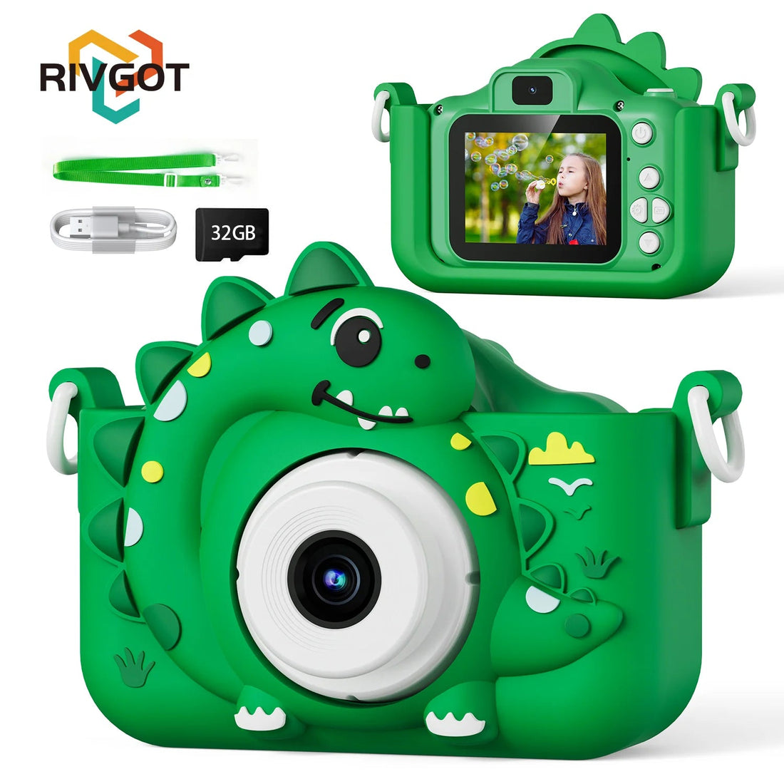 Kids 1080P HD Dinosaur Digital Camera – 32GB Storage & Fun Selfie Toy - trendbuzzer