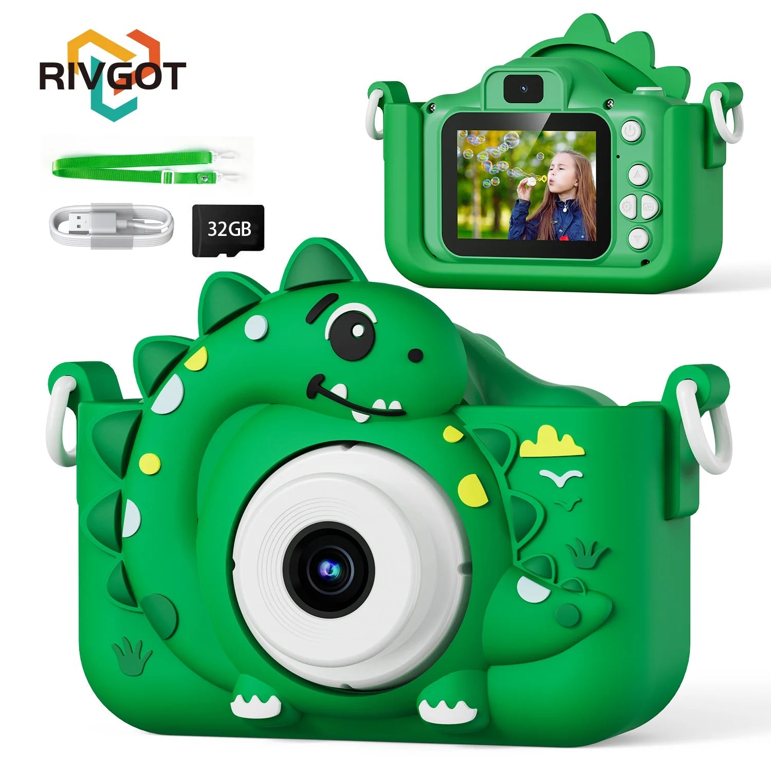 Kids 1080P HD Dinosaur Digital Camera – 32GB Storage & Fun Selfie Toy - trendbuzzer