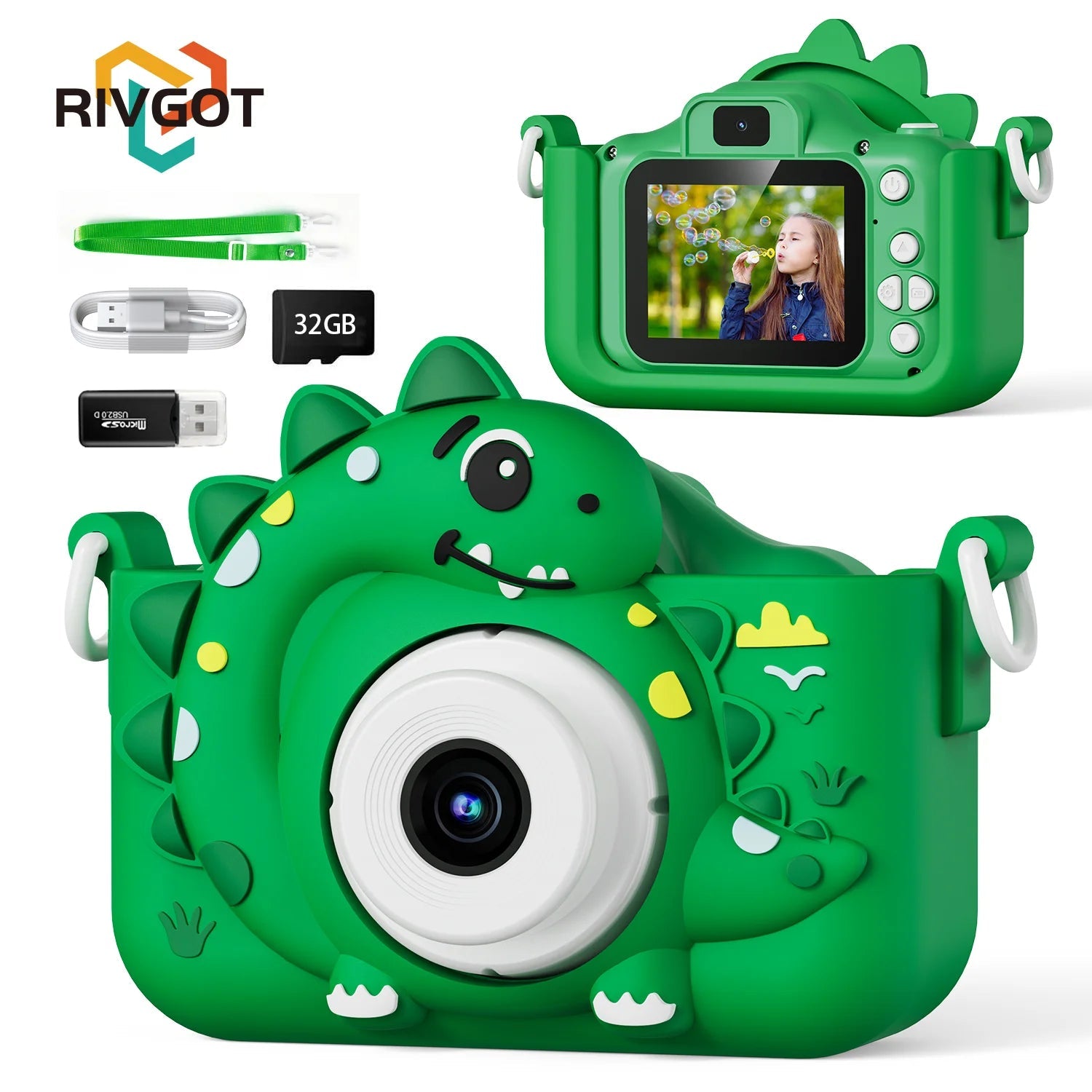 Kids 1080P HD Dinosaur Digital Camera – 32GB Storage & Fun Selfie Toy - trendbuzzer