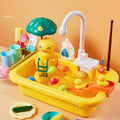Kids Electric Dishwasher Toy – Pretend Play Kitchen Sink with Running Water - trendbuzzer
