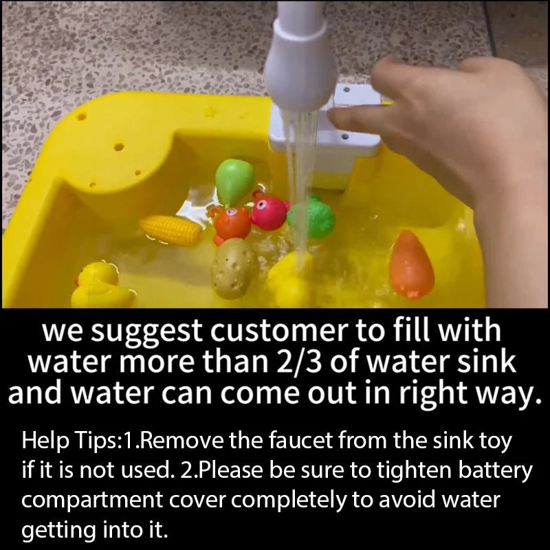 Kids Electric Dishwasher Toy – Pretend Play Kitchen Sink with Running Water - trendbuzzer