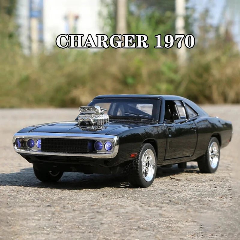 MINI AUTO 1:32 1970 Challenger Alloy Diecast Car – Pull - Back Toy Car with Sound & Lights for Kids & Collectors - trendbuzzer