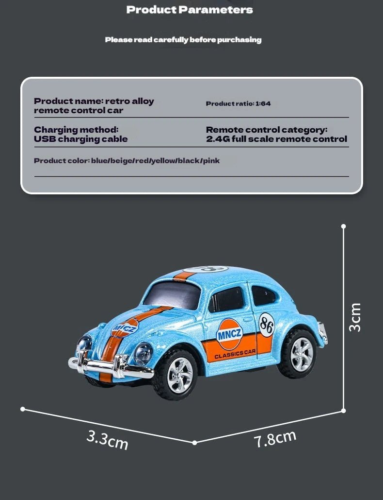 Mini Beetle RC Car – Wireless Alloy Toy with Mobile Remote for Kids & Adults - trendbuzzer