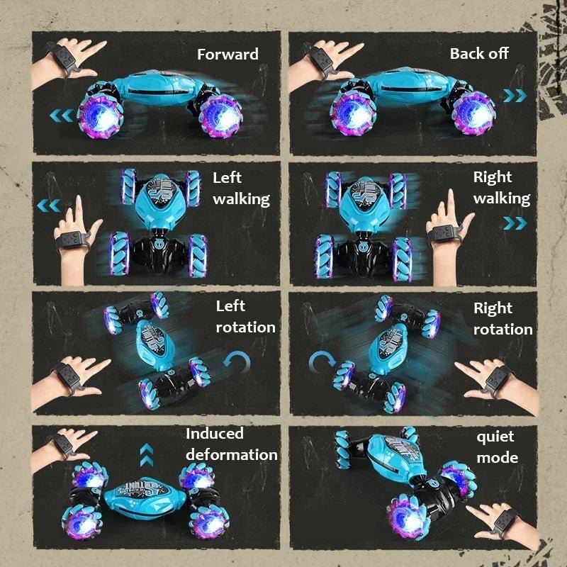 OLOEY 4WD LED Stunt Drift RC Car – Gesture Remote Control Car for Kids & Teens - trendbuzzer