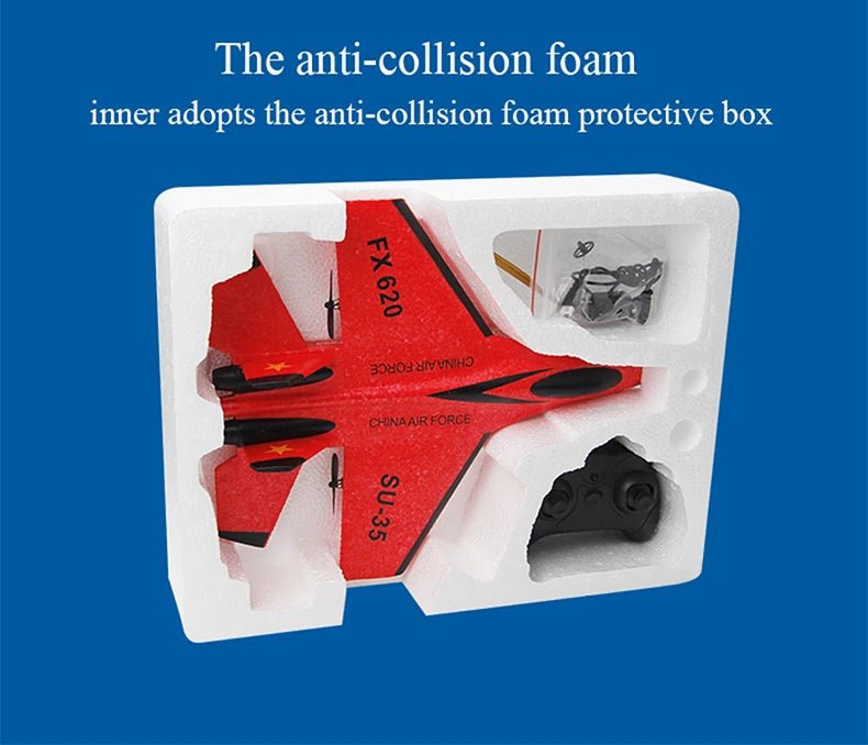 RC SU - 35 Foam Fighter Jet – 2.4G Remote Control Glider Airplane for Kids - trendbuzzer