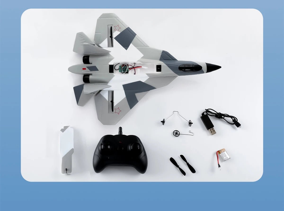 RC SU - 35 Foam Fighter Jet – 2.4G Remote Control Glider Airplane for Kids - trendbuzzer