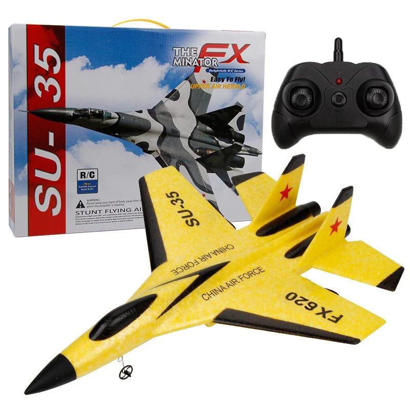 RC SU - 35 Foam Fighter Jet – 2.4G Remote Control Glider Airplane for Kids - trendbuzzer