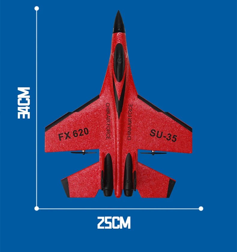 RC SU - 35 Foam Fighter Jet – 2.4G Remote Control Glider Airplane for Kids - trendbuzzer