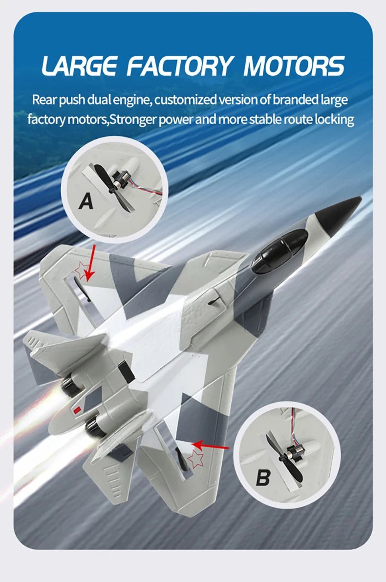 RC SU - 35 Foam Fighter Jet – 2.4G Remote Control Glider Airplane for Kids - trendbuzzer