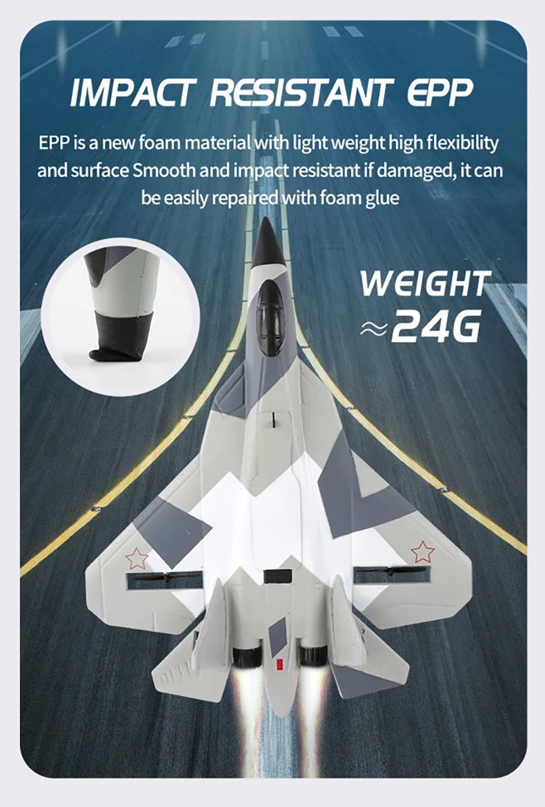 RC SU - 35 Foam Fighter Jet – 2.4G Remote Control Glider Airplane for Kids - trendbuzzer