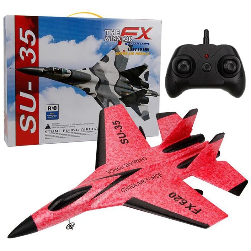 RC SU - 35 Foam Fighter Jet – 2.4G Remote Control Glider Airplane for Kids - trendbuzzer