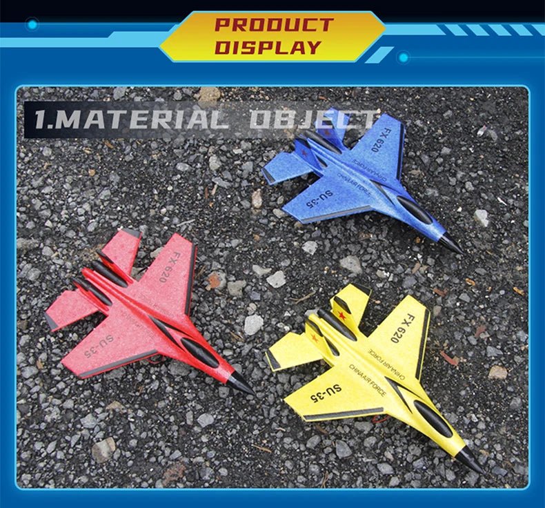 RC SU - 35 Foam Fighter Jet – 2.4G Remote Control Glider Airplane for Kids - trendbuzzer
