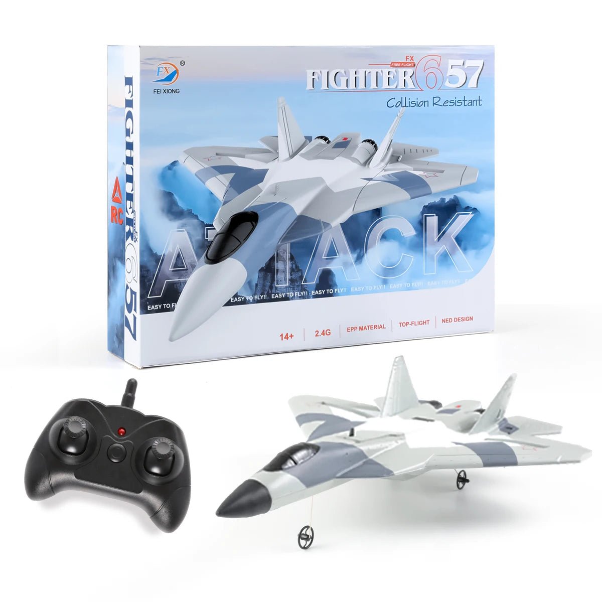 RC SU - 35 Foam Fighter Jet – 2.4G Remote Control Glider Airplane for Kids - trendbuzzer