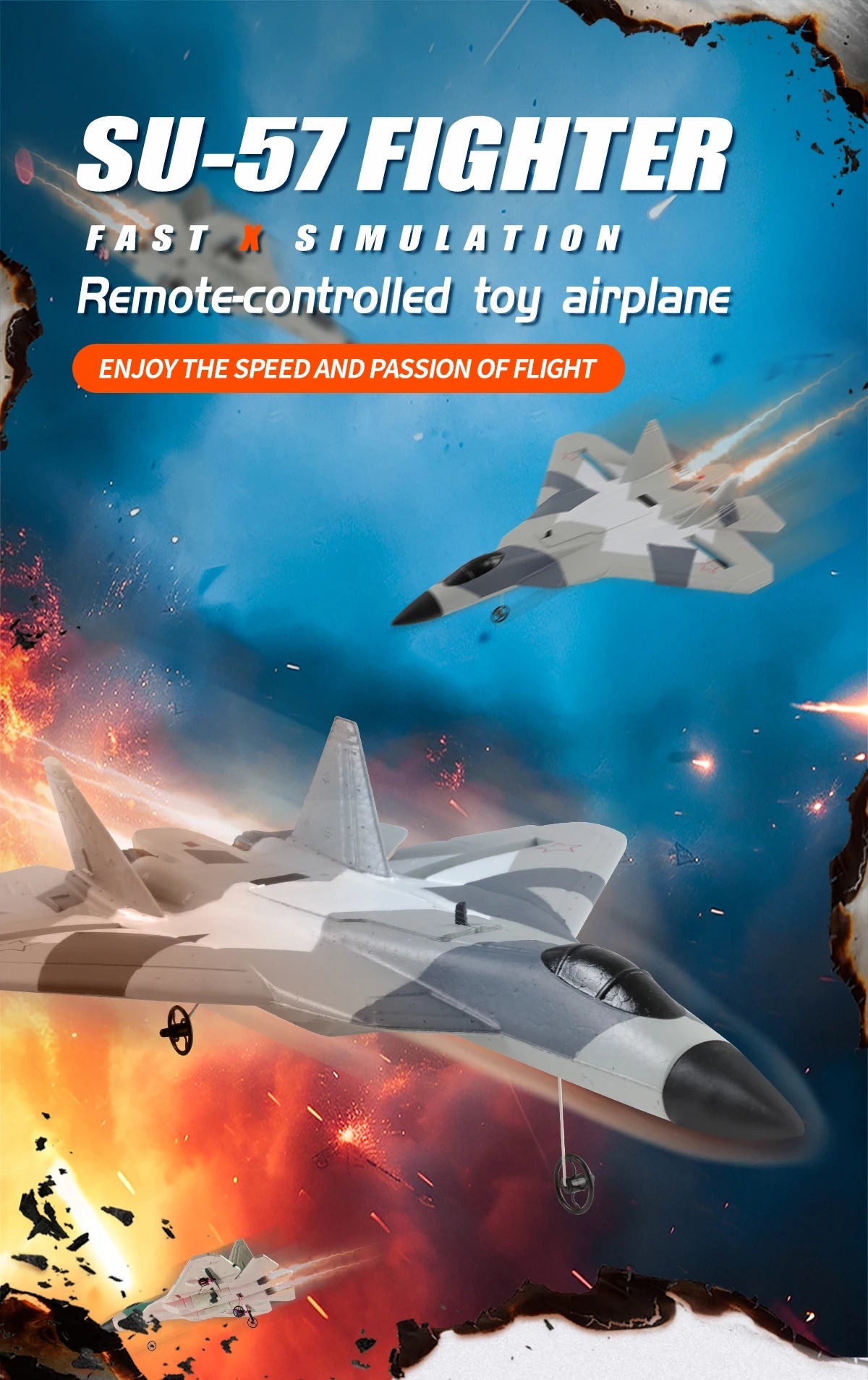 RC SU - 35 Foam Fighter Jet – 2.4G Remote Control Glider Airplane for Kids - trendbuzzer