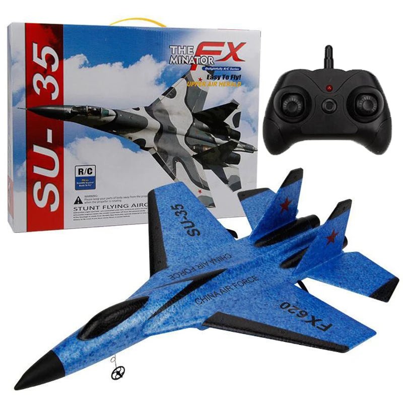 RC SU - 35 Foam Fighter Jet – 2.4G Remote Control Glider Airplane for Kids - trendbuzzer